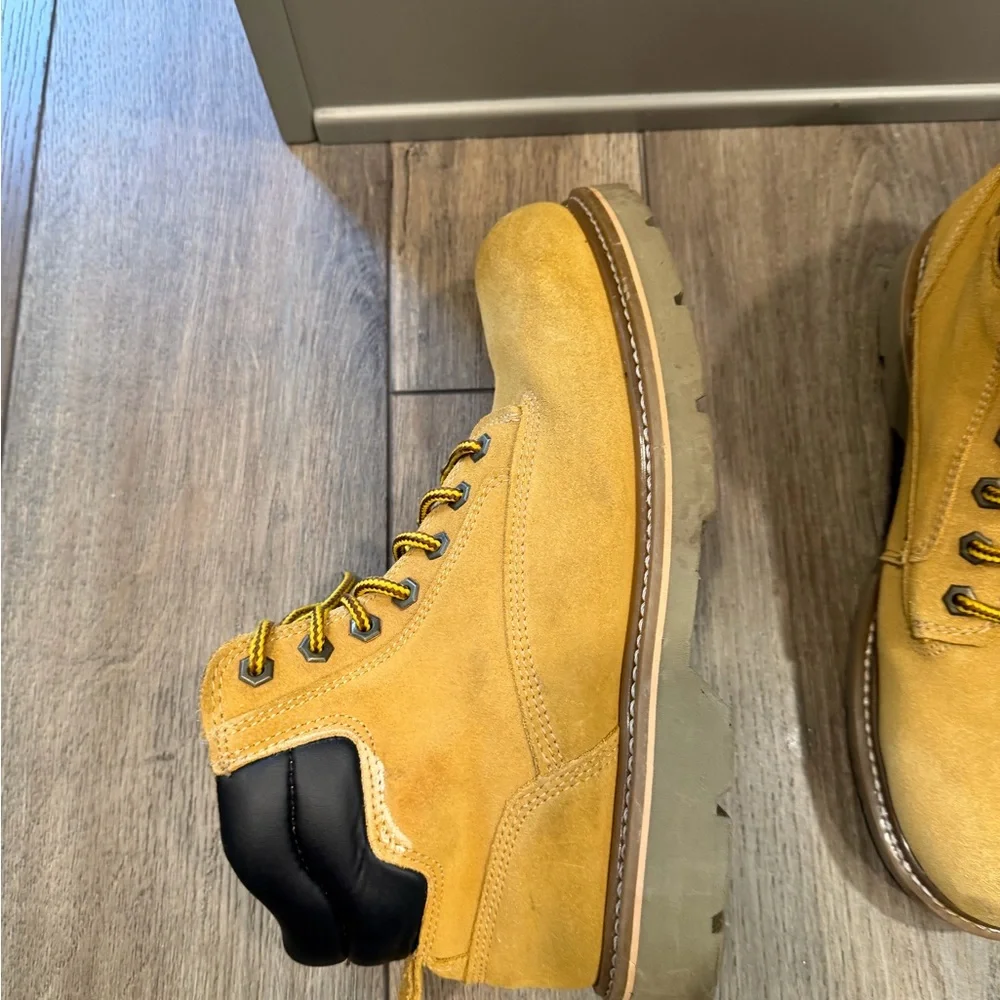 Brahma Men's Work-Style Suede Boots in Wheat Size 10.5